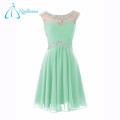 Customized Design Chiffon Tulle Pleat Crystal Simple Prom Dresses